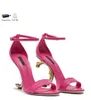 2024 Summer Luxury Brands Leather/Denim Sandals shoes Pop High Heel Gold-plated Carbon Nude Black Red Pumps Gladiator Sandalias Heels Shoe With Box