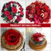 Decorative Flowers Wreaths 12pcs/Box Valentines Gift Immortal Flower Rose Realistic Fake Roses For DIY Wedding Party Bouquets Baby Shower Home Decorations 231218