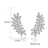 Stud Earrings Uilz Ins Small Leaf Shaped Zirconia For Women Silver Color Fashion Earring Wedding Jewerly Accessories