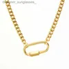 Pendant Necklaces Women Men Necklaces Golden Carabiner Clasp Chunky Chain Statement Male Necklace Stainless Steel Jewelry Cu ChainL231218