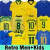 Brasil 1970 Koszulki piłkarskie Retro 10# 1978 1984 1988 Ronaldinho z długim rękawem 1991 1993 Camisa de Futebol 2010 Classic Brazils 1997 Rivaldo Adriano 2006 Koszulki dla dzieci zestawy dla dzieci