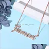 Pendant Necklaces Stainless Steel Customized Name Zircon Necklace Personalized Crystal Chain For Women Jewelry Birthday Gif 22688 Dr Dhlsw