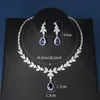 Collier Weimanjingdian marque bleu larme et marquise coupe cubique zircone Cz cristal collier et boucles d'oreilles ensemble de bijoux de mariage de mariée