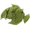 Decorative Flowers 200 Pcs Hair Tie Green Felt Leave Artificial Fake Leafs Leaves Silk For DIY Strips