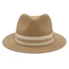 Berretti Uomo Donna Paglia morbida Cappelli Panama Estate Fedora Tesa media Cappellini Trilby Cappellini Street Beach Viaggi Sombrero Taglia US 7 1/4 UK L