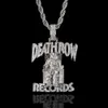 Pendentif Colliers Records Musique classique Deathrow Chaîne Collier pour hommes Femmes Full Zircon Prisonnier Alphabet Hip Hop King Drop 231216