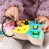 Sortowanie gniazdowania Zabawki Drewniana zajęta deska z LED Light Montessori Toys for Toddler 1-3y Baby Sensory Education