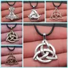 Hänghalsband triquetra knut amulet religiös irländsk knuthänge halsband triquetra skandinaviska cirkel trinity uttalande smycken för menl231218