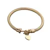 Bankle Love Heart Armband für Frauen Designer Titanium Stahl Kabeldraht Armreifen plattiert Gold Silber Rose Charme Haken Luxus klassischer Schmuck