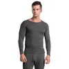 Men's Thermal Underwear Men Winter Pajamas Set 2-piece Warm Fleece Lined Long Johns Pajama For Round Neck Base Layer