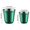 Tasses 80 ml/160 ml 304 tasse à café en acier inoxydable Double paroi tasse isolée tasse à capsules tasse à lait pour la maison magasin Drinkware tasses à expresso 231218