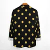 Camicie casual da uomo Camicia con stampa a pois dorati Primavera Polka Dots Camicette retrò da uomo Manica lunga Grafica estetica Top Taglie forti