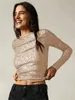 Pulls pour femmes Élégant Métallique Gold Paillettes Pull Femmes Mode Slim O Cou À Manches Longues Tops Automne Casual Femme Club Streetwear 231218