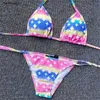 Kobiety mody litera mody nadruku bikini krótki zestaw stanik plażowy seksowna push up bandaż kostium kąpielowy pływanie zużycie s-xl 11