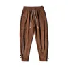 Mens Pants Winter Thickened Corduroy Trousers Buckle Casual Harajuku Wind Retro Pocket Outdoor Harem 231218