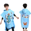 set Children Microfiber Poncho Towel With Hood for Swim Beach sports Compact Lightweight Beach Surf Poncho