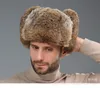 BeanieSkull Caps Mens Quente Natural Coelho Pele Bomber Chapéu Com Earflaps Inverno Unisex Russo Ushanka Chapéus Reais 230928