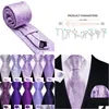 Cravates Cravates Cravates Mâle Cadeau Soie Hommes Cravate Ensemble Violet Violet Solide Paisley Rayé Mariage Affaires Pour Homme Cravate Handky Boutons De Manchette B Dh5NZ