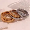 Hip Hop Three Layer Winding Snake Chain Bracelet Gold Plated Stainless Steel Jewelry