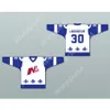 Personnalisé MATHIAS LADOUCEUR 30 LE NATIONAL DE QUEBEC HOCKEY JERSEY LANCE ET COMPTE NOUVEAU Top Cousu S-M-L-XL-XXL-3XL-4XL-5XL-6XL