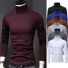 T-shirts pour hommes 2023 Pull Hommes Couleur Solide Col Roulé Pulls Pull Homme Blouse Froide Hiver Manches Longues