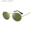 Sonnenbrille Vintage Oval Stil Sonnenbrille Frau Runde Retro Sonnenbrille Für Männer Metall Kleinen Rahmen Spiegel Klassische Oculos De Sol femininoL231218