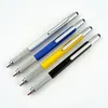 6 in 1 Tool Ballpoint Pen Screwdriver Ruler Spirit Level Multi-function Aluminum Touch Screen Stylus Pen