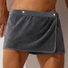 Majy seksowne spać dno piżamy mikrofibry Mężczyznę Krótki ręcznik Spodnie z boku dzielone szlafroki culottes soft grury 231218