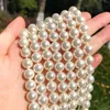 Loose Gemstones Natural A White Beads Shell Pearl Round Ball For Jewelry Making DIY Bracelet Necklace 15 Inches 2/3/4/6/8 Mm