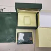 качественная темно-зеленая коробка для часов, подарочная коробка 116610 228138 116234 126710 116718 326934 бумажное руководство и этикетка для документов на швейцарском языке watc269r