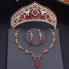 Ketting Oorbellen Set Barokke Bruid Kroon Sets Tiara's Oorbel Prinses Trouwjurk Bruidssieraden Prom Kostuum Accessoires