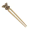 Hair Clips Vintage Antique Bronze Butterfly Stick Women Charm Metal Bookmark Ancient Traditional Clothing Tiara Noble Hairpins Jewelry