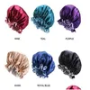 Hårklippare tillbehör Kvinnor Silk Night Cap Hat Double Side Wear Head er Sleep Satin Bonnet For Beautif Hair - Wake Up Perfect Da DHE18