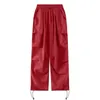 Pantaloni da donna Baggy Cargo Hip Hop Streetwear Jogging Pantaloni sportivi Pantaloni con coulisse Pantaloni larghi larghi a vita alta a vita alta