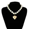Ожерелья с подвесками, преувеличенное полое ожерелье в форме сердца, элегантное ожерелье с большим шаром из искусственного жемчуга, колье, женские банкетные украшения