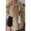 Women's Trench Coats Clothland Women Elegant Khaki Hooded Single Breasted Pocket Long Sleeve Coat England Style Outwear Jacket CA863