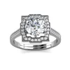 Klusterringar daisini 2023 diamanttest passerade VVS1 hållbart laboratorium odlat Moissanite 925 Sterling Silver Le Princess Ring Women smycken