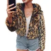 Jaquetas ao ar livre leopardo impresso outwear 2023 moda inverno outerwear mulheres mangas compridas quente sexy lapela casaco à prova de vento