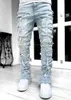 Designer Jeans Uomo Jeans rovina Pantaloni Moda Denim Rock Revival Jeans Skinny Jeans Hole Pantaloni jeans Uomo Designer Antietà Slim Fit Jeans casual