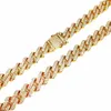 Iced Out 15mm Miami Cubaanse Link Chain 8 16 18 20 24 Aangepaste Ketting Armband Strass Bling Hip hop For244b