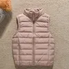 Chalecos de mujer Chaqueta de chaleco ultraligero para mujer 2023 Otoño Invierno 90 Abrigo de pato blanco Sin mangas Chaleco cálido ligero 231218