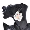 Dingle örhängen rispärla originalitet hand stickning tredimensionell blommamode enkel bohemlegering pärlor