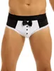 Sous-vêtements Gentleman Lingerie Hommes Maid Sous-vêtements Sexy Oreilles de lapin Knickers Boxer Briefs Short Bulge Pouch Mesh Voir à travers des caleçons drôles 231218