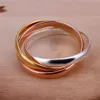 Cluster Rings Selling Size 6#7#8#9# Silver Plated Finger For Women Men's Jewellery Fashion Jewelry Three-colour Triple Ring K1915