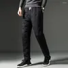 Pantalon pour hommes Casual coupe-vent noir pour hommes hiver chaud épaissir mode extérieur pantalon streetwear mâle plus taille jogging pantalon de survêtement