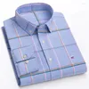 Men's Casual Shirts Fashion Long-Sleeved Shirt S-7Xl Plus Size Cotton Oxford Classic Striped Plaid Light Luxury Quality Men Clothing