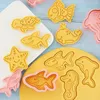 Baking Moulds Christmas Cookie Cutters Santa Claus Xmas Tree Elk Stamp Type Biscuit Molds Home Party Decor Supplies