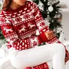 여성 스웨터 겨울 크리스마스 스웨터 여성 Xmas Moose 니트 긴 소매 Y2K 옷 따뜻한 두꺼운 점퍼 풀 오버 넷 니트웨어 231218