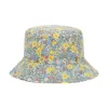 Berets feminino floral impressão lavável macio dobrável esportes duplo lado balde chapéu universal portátil proteção solar respirável confortável