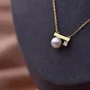 Necklaces Luomansi Natural Freshwater Pearl Diamond Balance Earrings Pendant Necklace S Sterling Sier 8k Gold Party High Jewelry Set